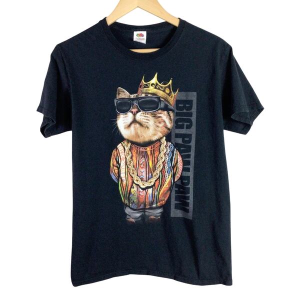 King Cat Biggy Smalls Big Paw Paw T Shirt Black Small - Picture 1 of 4